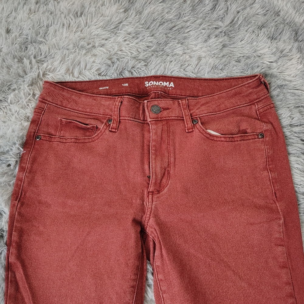 Sonoma Women's Size 10S Rust-colored Skinny Jeans - Picture 2 of 8
